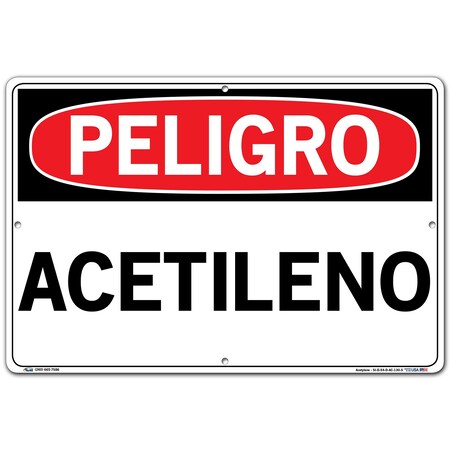 Vestil Aluminum Composite Sign, 12-1/2" Height, 18-1/2" Width, Aluminum Composite, Rectangle, Spanish SI-D-54-D-AC-130-S
